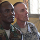 On Nov. 10, 2014, Maj. General Dabiel Ziankhan, Liberia’s army chief of staff, and Maj. Gen. Gary Volesky, commander of American forces in Liberia, attend an indoor ceremony in a new Ebola treatment center built by the U.S. Army in Tubmanburg, the provincial capital of Bomi County in western Liberia.
ZOOM DOSSO/Getty Images
